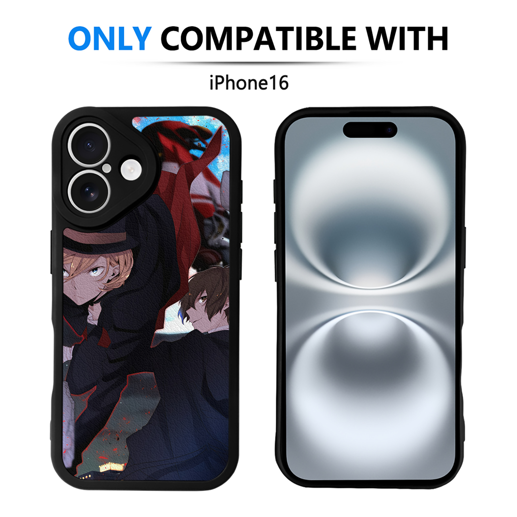 （画像用） 文豪ストレイドッグス Bungo Stray Dogs 【iPhone 16シリーズ対応】シリコンスマホケース（レザー調） 材質：シリコン